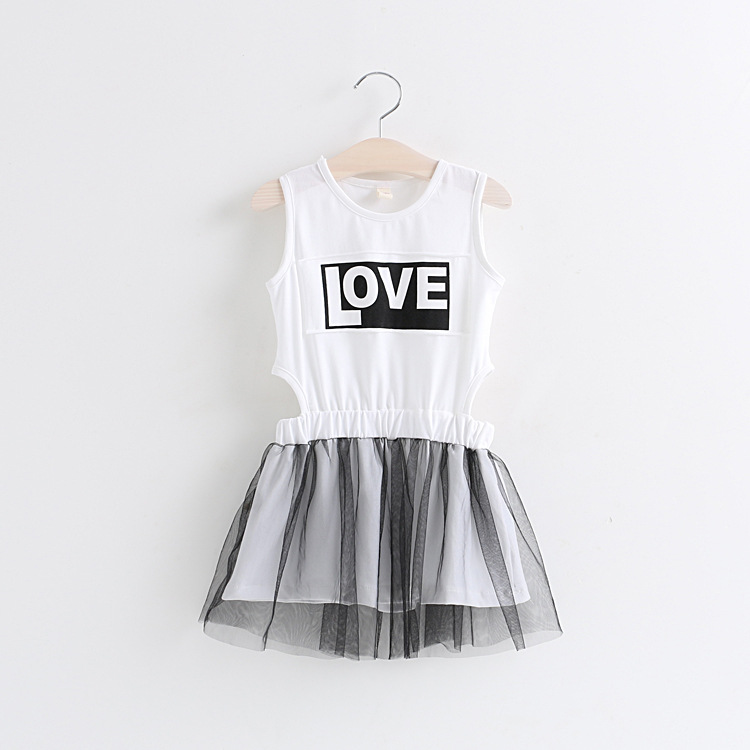 Moon Morning summer dress new Korean letter sleeve...