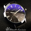 Business fashion brand simple casual PU men watch top classical extra big watchdial waterproof masculine quartz