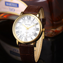 Free shipping 1pc men watches 2015 waterproof British style watch Roman numerals Large dial Quartz watches