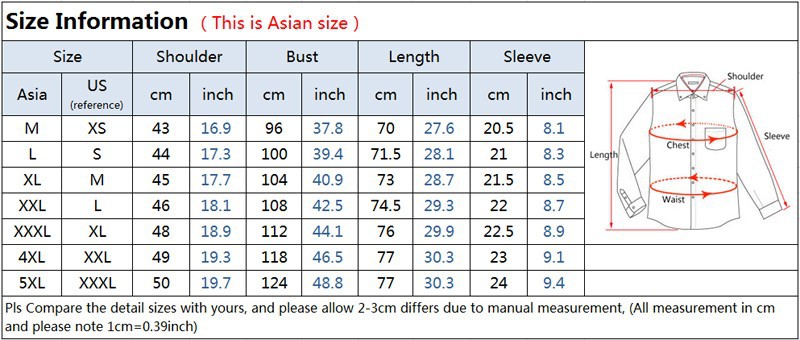 size chart of B262-5110