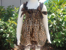 Baby Girl Romper Brown Leopard Bow Baby Clothes Wholesale baby knicker KP-ZZ025