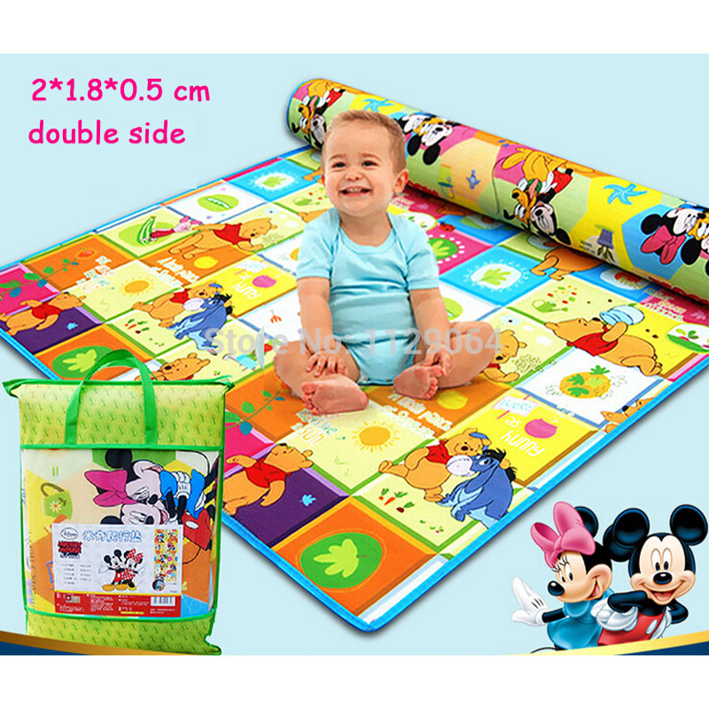 2*1.8m Kids Crawling Play Mat,Children Double Side Pad Children Developing Gym Carpet Soft Floor Puzzle Rug Eva Foam Baby toy