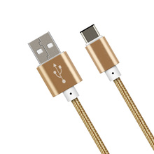 Universal USB 3.1 Type C Cable Nylon Line and Metal Plug  Type-C USB for iPhone / Samsung / Sony / Xiaomi / HTC