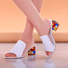 2016 summer open toe High Heels Sandals spring sweet women’s thick heel shoes fashion Women Casual Shoes HOT Shoes Woman #D99
