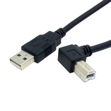 100pcs USB 2.0 A Male to B type Male Right Angled 90 Degree Printer Scanner Hard Disk Cable 3.5m 12ft,Free Shipping by FedEx