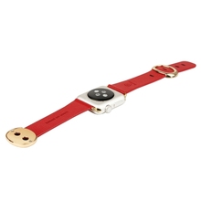 Red Band 38mm Baseus Modern Series Classic Buckle Genuine Leather Watchband for Apple Watch