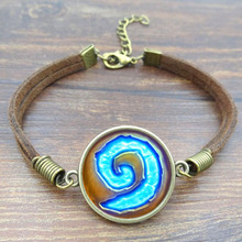 Fashion Unique Bracelets & Bangles WoW World of Warcraft Hearthstone Picture Vintage Brown Rope Bracelets for Women Men Jewelry