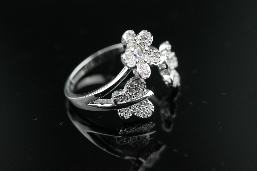 -Fashion-Ring-925-Sterling-Silver-Jewelry-Flower-Shape-Crystal-Rings ...