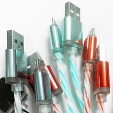 2A Fast Charge Rainbow Metallic Threaded Cable Mobile Phone Data Cable Usb Charging Cable for iPhone 5 5s