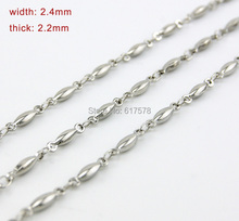10pcs FASHION JEWELRY silver shapes olive bean heart s Chains 316L Stainless Steel Necklace diy fittings