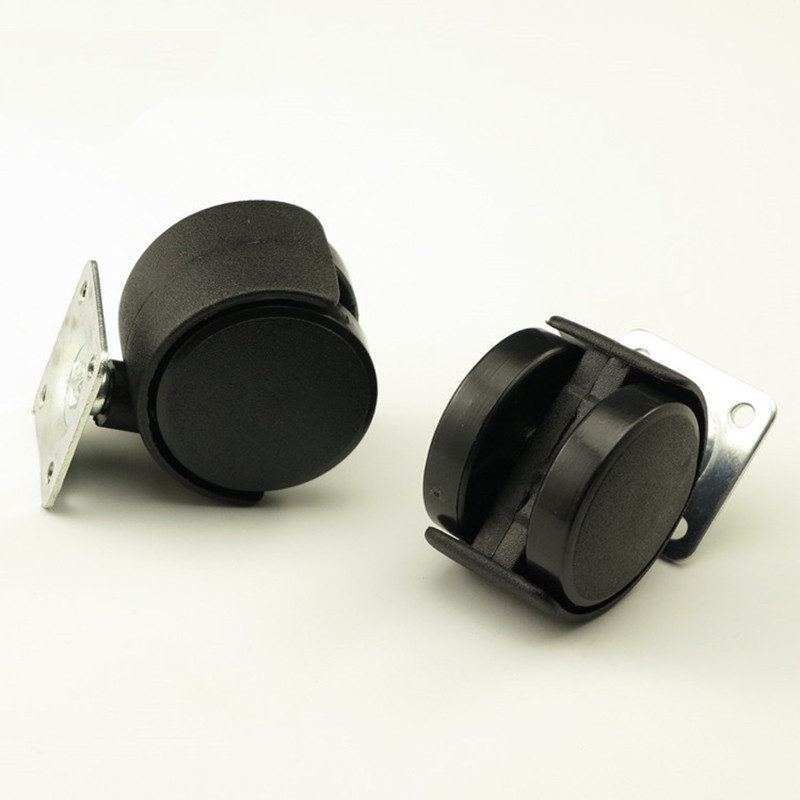 Description Picture 5 of item4PCS Black Plastic 40mm  Replacement Brake Swivel CastersRolling Roller Caster Office Chair Sofa Wheels  For Platform Trolley