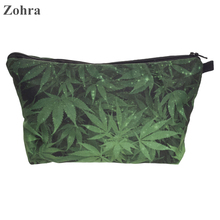 Zohra weed 3D printing travel Women maleta de maquiagem Party Cosmetics Bags neceser handbag organizer necessaire Makeup bag