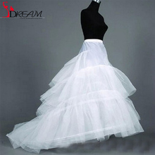 2016 Petticoats Wedding Dress Crinoline Bridal Petticoat Underskirt 2 Hoops with Chapel Train