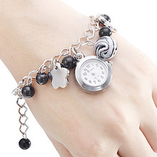 2016 New Arrival Multi-Color Women Plastic Beaded Bracelet Watch Female Casual Quartz Watches, Dropshipping