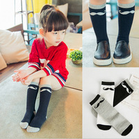 Girls boys children\'s knee long socks baby kids cotton socks cartoon dot unisex socks 5 pair/lot wholesale