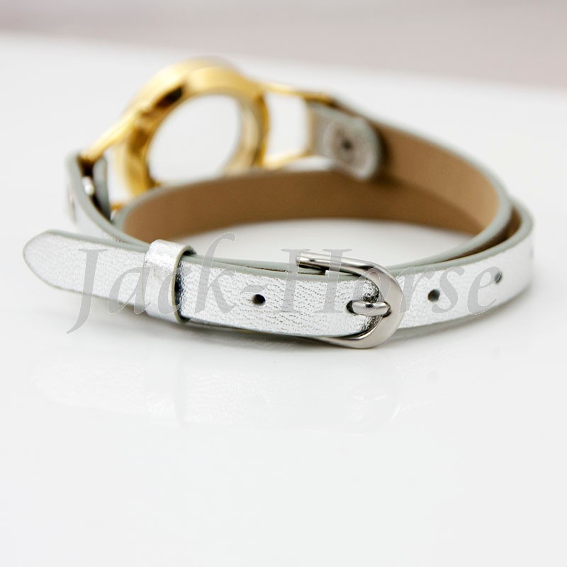 Newest waterproof locket leather bracelets!25mm stainless steel crystal wrap real leather locket bracelet