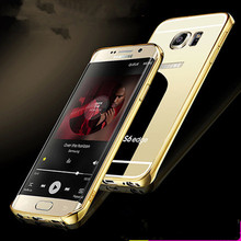 For Samsung Galaxy S6 edge Accessories Luxury Mirror Metal Aluminum Frame+Acrylic Hard Back Case Phone Fundas Covers Coque