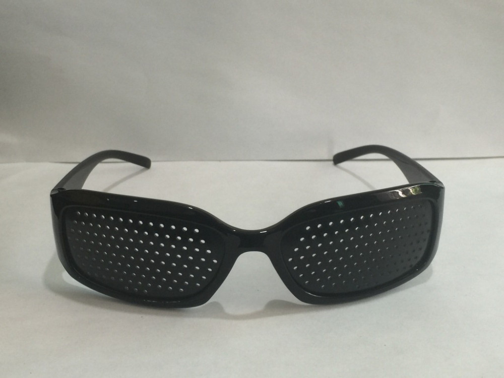 Pinhole Glasses New Black Unisex Vision Care Pin Hole Glasses