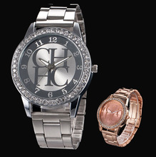 2015 New Fashion silver Rhinestone Watch Women Men High Luxury Brand Causal Bussiness Watches Quartz Stainless Steel Wristwatch