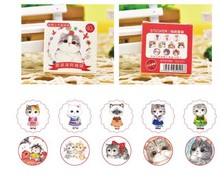 Forest New 40Pcs pack Cute Chunky Cat Diary Label Sticker Pack Decorative Mobile Stickers Scrapbooking DIY