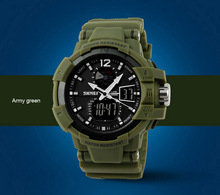 2015 estilo coreano SKMEI marca hombres deporte relojes analógico Digital militar exterior 30 M Men ‘ s reloj de pulsera verde / rojo / azul / negro