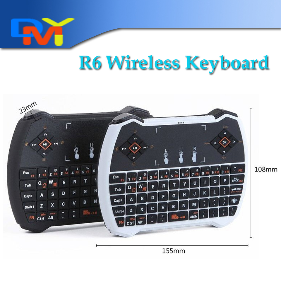 R6 Wireless Mini Keyboard 2.4Ghz Fly Air Mouse with Touchpad Remote Control for Android TV Box Smart Mini PC Laptop HTPC