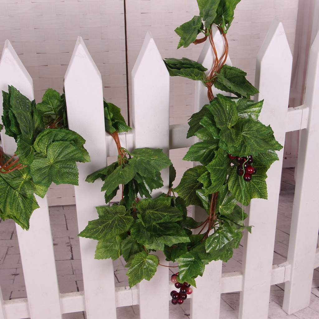 5x Vivid Artificial Plants Wired Silk Grape Vine Fake Fruit Rattan with