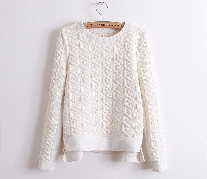 New European air layer cotton relief double zipper ladies long sleeve sweater free shipping (1)