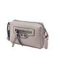 Korean Style Fashion Simple Shoulder Bag Front Zipper Rivets Designer Small Bag Women Retro Solid Color