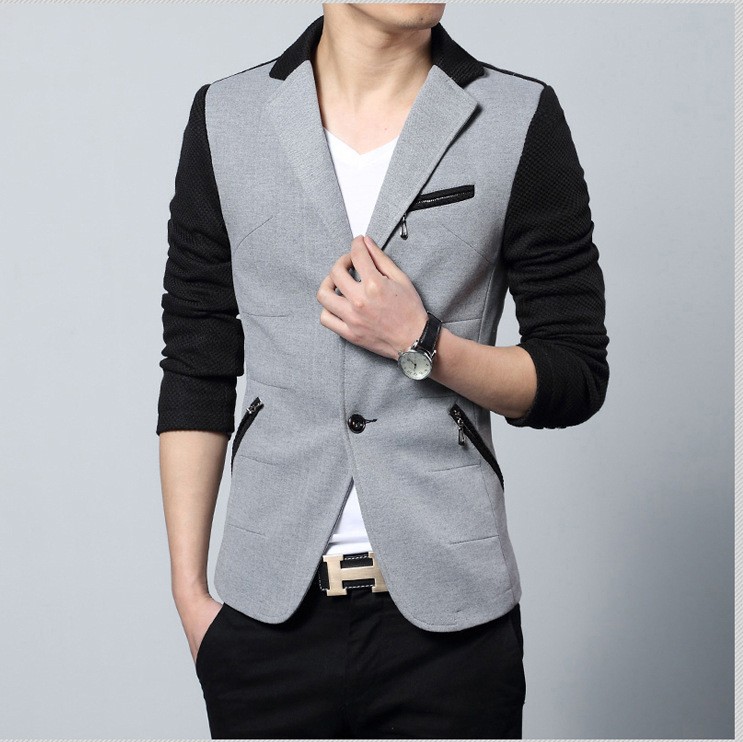 42015 New Arrival Casual Mens Suit Men Blazer Outdoor Fashion Jacket Man splice Two buckle Long Sleeve Slim Suits Big yards
