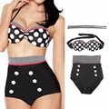 Women Girl High Waist Bikini Sets RETRO Pinup Rockabilly Vintage Sexy Swimsuit Swimwear Push Up Bathing