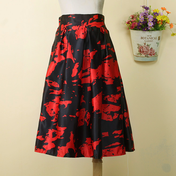 New Arrival High Waist Skirt Women Fashion Summer Style Jupe Printed Mid Calf Skirts for Girls