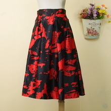 New Arrival High Waist Skirt Women Fashion Summer Style Jupe Printed Mid Calf Skirts for Girls Kilt retro Skirt A-line skirts