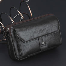 Top Quality Genuine Leather Cowhide Trend Men Crossbody Messenge Shoulder Bag Brand Famous Fanny Waist Belt Hip Sling Chest Pack