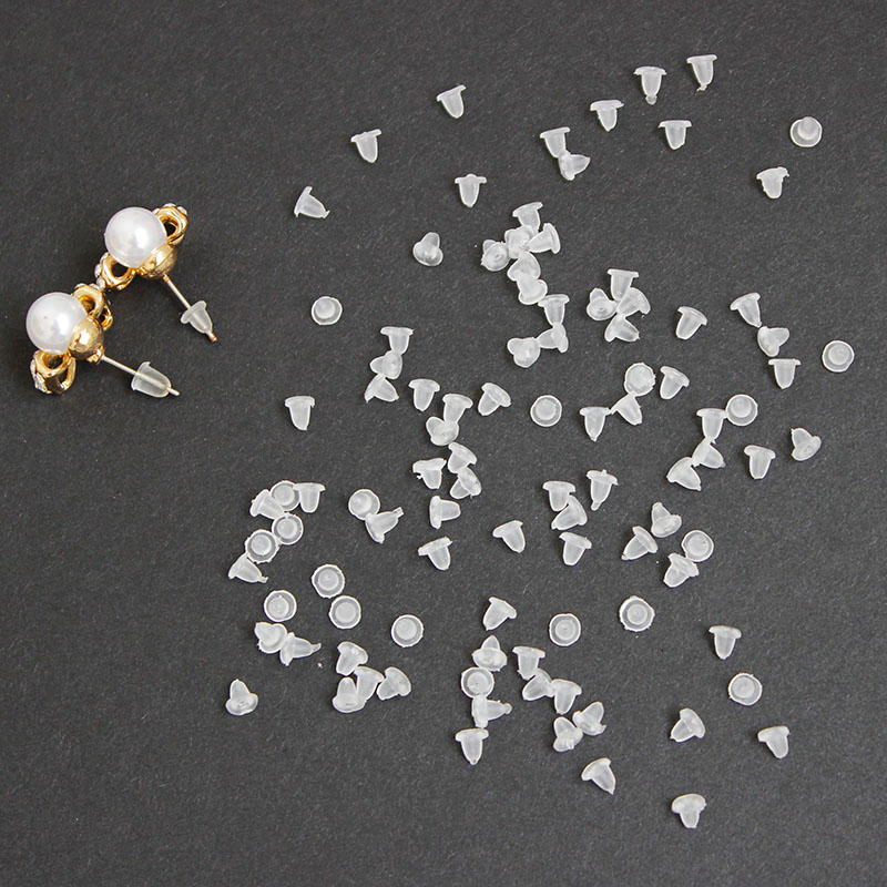 Wholesale 100pcs Rubber Earring Backs Stoppers Ear Post Nuts 3.7mmx3mm Earrings cap DIY Jewelry Findings Free shipping