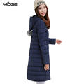 MOGE women long winter jacket black fashion slim warm jacket womens coats winter abrigo largo mujer