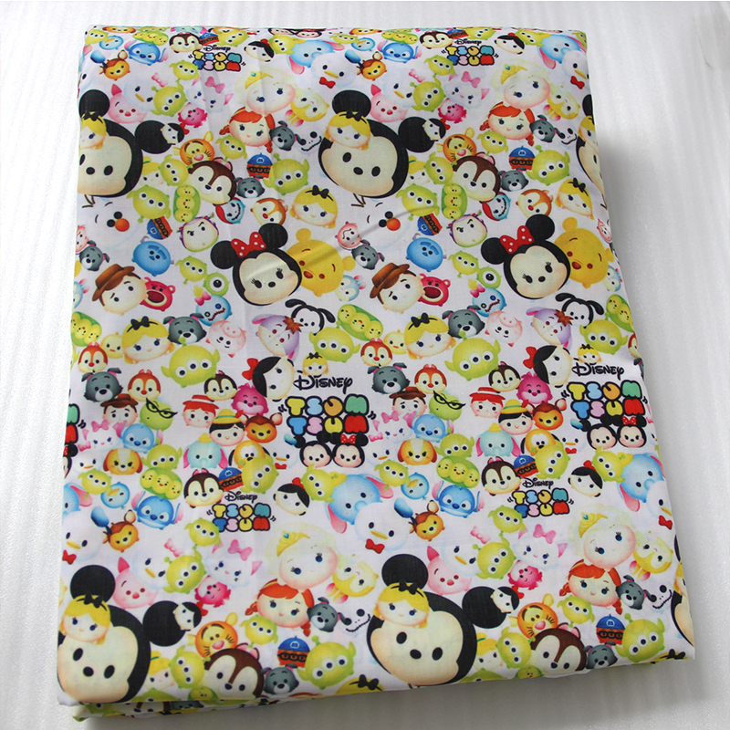 42589 50*147cm cartoon Tsum Tsum fabric patchwork printed cotton fabric for Tissue Kids Bedding home textile,Sewing Tilda Doll