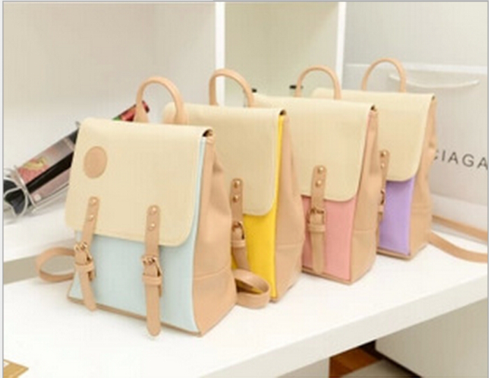 New 2015 Fashion Women s Leather Backpack For Girls Schoolbag Ladies Shoulder Bag Casual Bags Teenagers