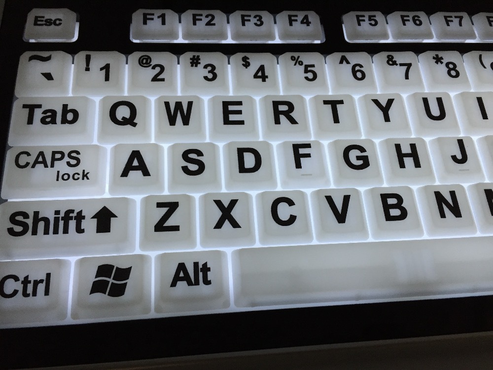 Large Print LED backlight Keyboard white Backlit Illuminated Keyboard