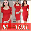 Women Dress Plus Size 6l Long Maxi Lace Dresses Summer Elegant Red Lace Dresses Princess Kate