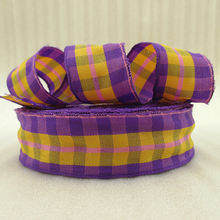 25Y42283 1 25mm yellow plaid font b scotish b font ribbon printed polyester ribbon 25 yards