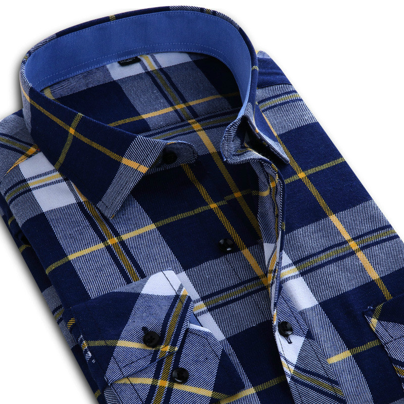 Luxury New Quality Spring font b Plaid b font Men Dress Shirts Stylish Long Sleeve Cotton