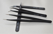 Stainless Steel Tweezers Mobile Phone Repair Tool Handmade DIY Gadgets Elbow & Straight 2pcs/set