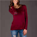 Fashion Women s Ladies Casual T Shirt With Plaid Long Sleeve Shirt Tops