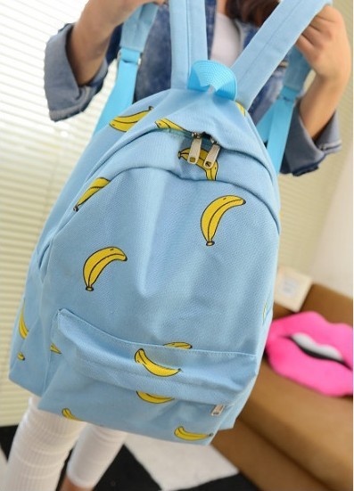 Cute Girl Banana Pattern Printing Women Backpacks Traveling Outdoor Pratical School Bags Unique Fashion Canvas Backpack