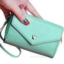 2015 PU Leather Phone Cover Fashion Envelope Wallet Purse Clutch Bag Smartphone Case for Women J