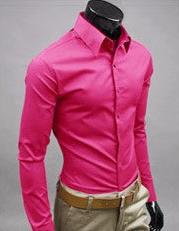 2015 New 17Color M 5XL Fashion Men Shirt Long Sleeve Mens Shirts Camisa Slim Fit Masculina