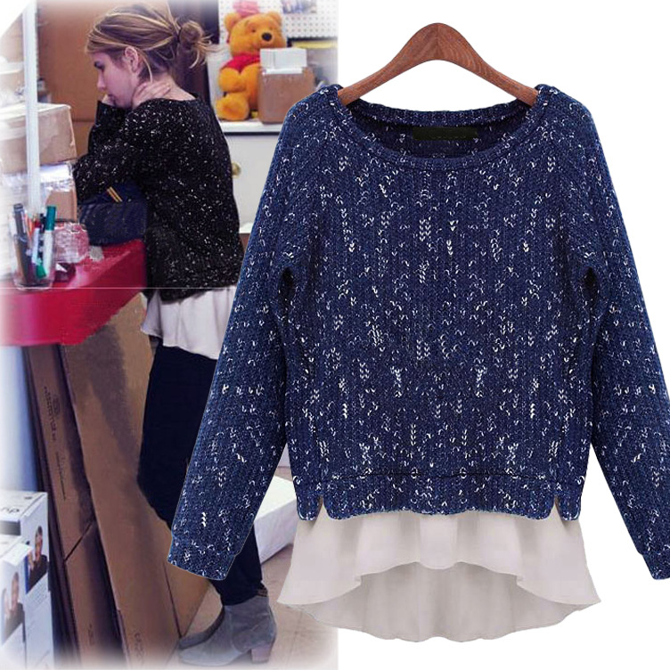 2015 spring new women\'s loose knit long sleeved ch...