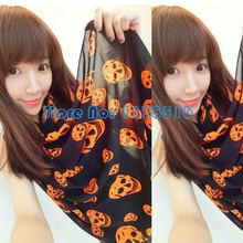 New European Style Fashion Print Silk Scarf Women Adult Skull Kito Pattern Pashmina Brand Chiffon Muffler