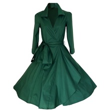 Women New Autumn Winter Belted Vintage Retro 50 60s Slim Solid Long-Sleeve Elegant Party Casual Long Trench Coat
